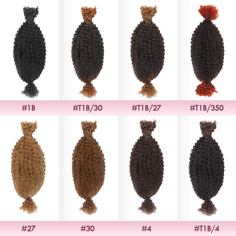 QVR Upgraded Kinky Bulk Natural Black hair 4a/3c Extensions