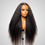 QVR Gluless Pre-cut 4x6 HD Lace Closure Human Hair Wigs Kinky Straight Wear&Go Wig