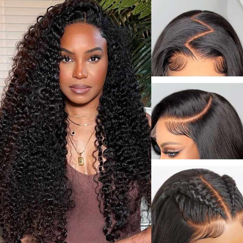 QVR Pre-Bleached Deep Wave 7x5 Lace Wig Glueless Human Hair Wigs