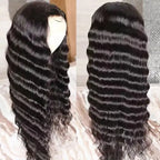 QVR Glueless Loose Deep Wave V Part Wigs 180% Density Super Natural Human Hair Glueless 0 Skill Needed Wig
