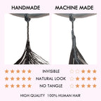 QVR Invisible Water Wave Brown Highlight Feather Crochet Human Hair Extensions
