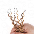QVR Seamless Small Kinky Curly Feather Crochet Hair Highlight #P4/27 Machine Made Human Hair Extensions