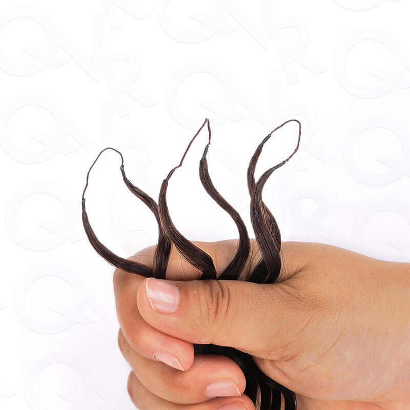 QVR Dark Brown Kinky Straight Feather Crochet Human Hair Miracle Knots Crochet Weave Hair Extensions