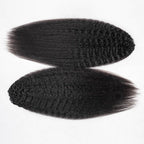 QVR Kinky Straight Crochet Hair Natural Black Machine Made Feather Human Hair Extension