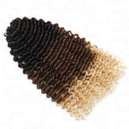 QVR Ombre #T1B/30/613 Small Kinky Curly Machine Made Feather Crochet Human Hair Extensions
