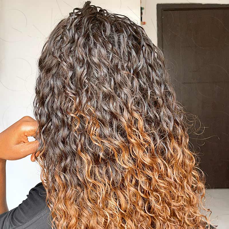 QVR #T2/30 Crochet Hair Water Wave Machine Made Feather Human Hair Extension