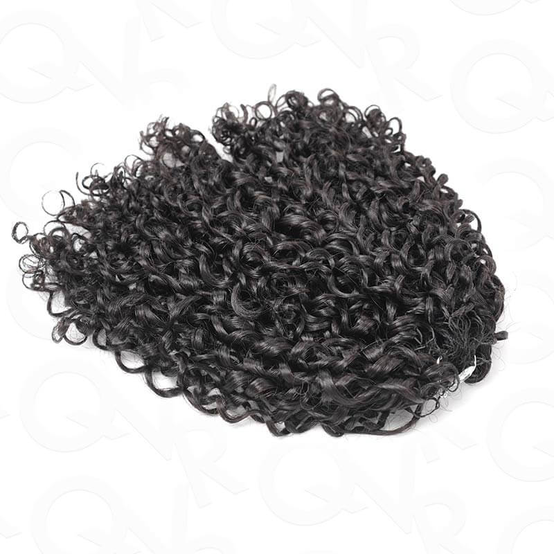 QVR Ramen Curl Crochet Hair Natural Black Machine Made Feather Crochet Human Hair Extension