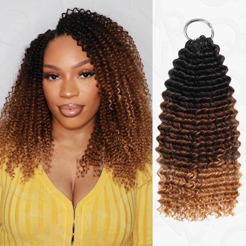 QVR Soft Feather Crochet Hair 3 Packs Small Kinky Curly Machine Made Human Hair Extension