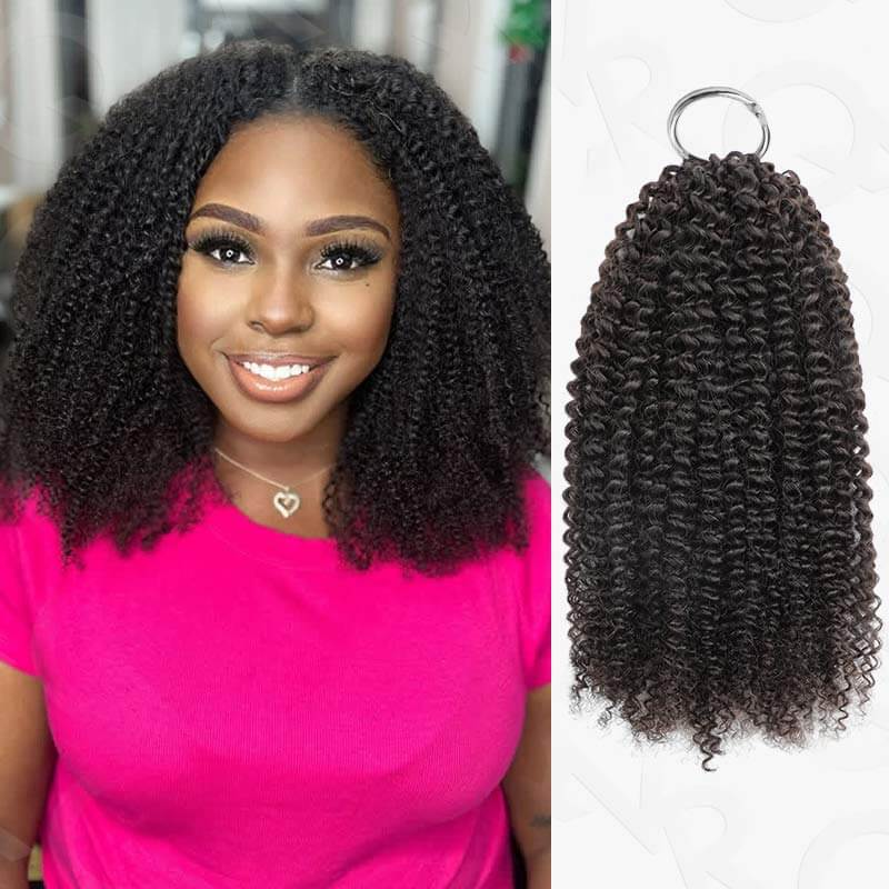 QVR Burmese Curly Crochet Hair Natural Black Machine Made Feather Crochet Human Hair Extension