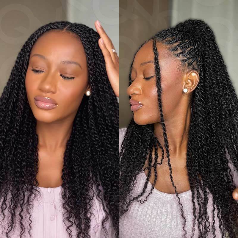 QVR Best Quality Kinky Twist Style 4 Packs Afro kinky Bulk Braiding Human Hair