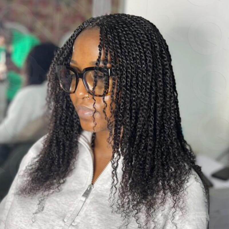 QVR Flawless Mini Twist With Soft Afro kinky Bulk Human Hair For Braiding Dreadlock