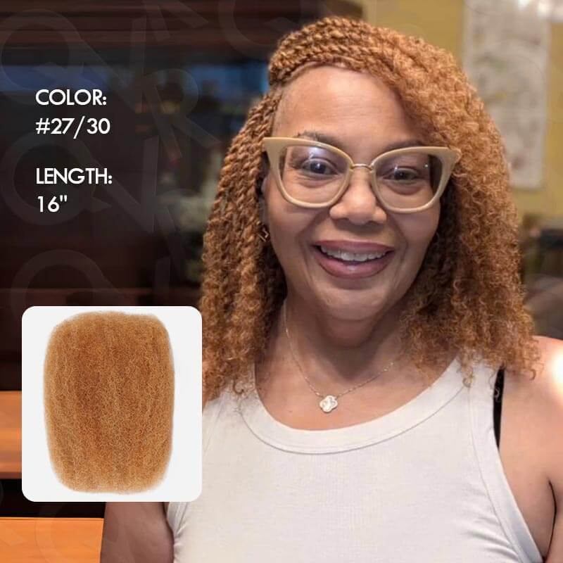 QVR Flawless Mini Twist With Soft Afro kinky Bulk Human Hair For Braiding Dreadlock