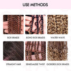 QVR Multi-Color Water Wave Bulk Hair Extensions for Boho Knotless Braiding