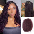 QVR Mix #1B/99J Color Afro Kinky Bulk Human Hair For Braiding Dreadlock Hair
