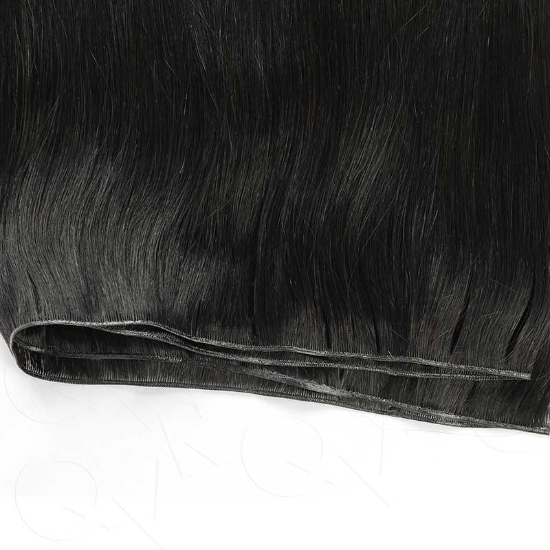 QVR Quick Weave Human Hair Bundles Natural Black Straight Invisible Genius Weft Sew In Hair Extensions