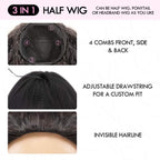 QVR Glueless Blonde Highlight Kinky Curly Half Wig 250% Density Human Hair Wig #1B/27 Wear Go Flip Over Wig