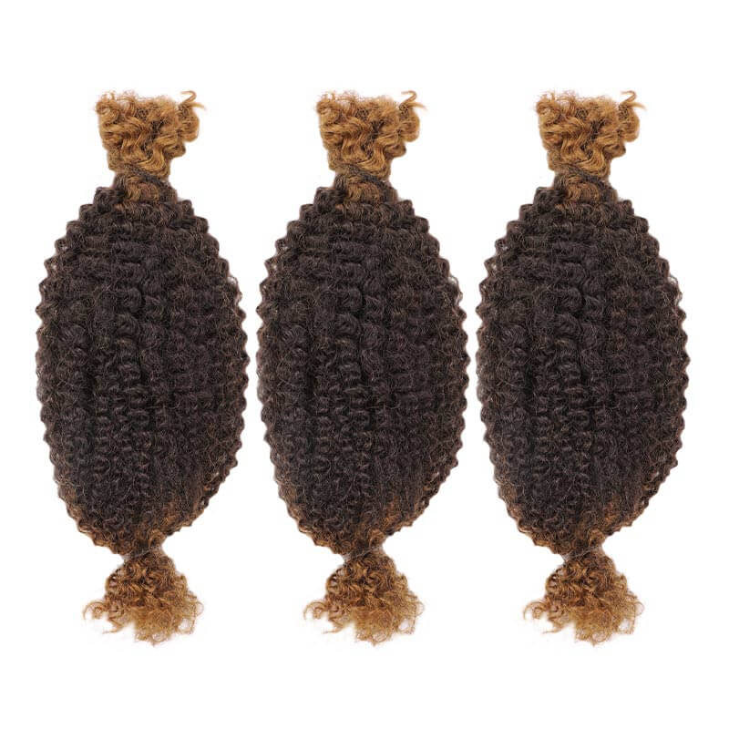 QVR Upgraded Kinky Bulk Natural Black hair 4a/3c Extensions