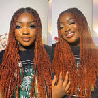 QVR Dark Orange Afro Kinky Bulk Hair Extensions For Braiding Dreadlock Human Hair