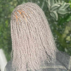 QVR Brazilian Grey Color Remy Hair Afro kinky Bulk Human Hair For Braiding Dreadlock Hair