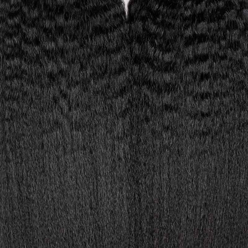 QVR Kinky Straight Crochet Hair Natural Black Machine Made Feather Human Hair Extension