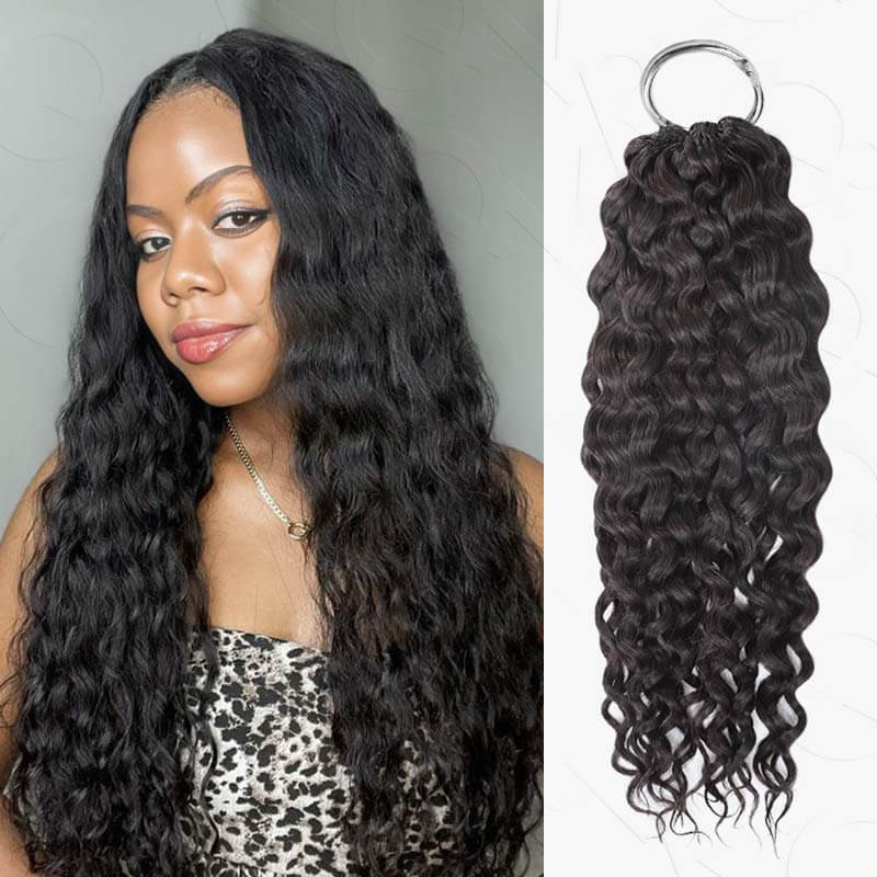 QVR Premium Chinese Hair Water Wave Virgin Human Crochet Hair Natural Black Machine Made Feather Crochet Hairstyles