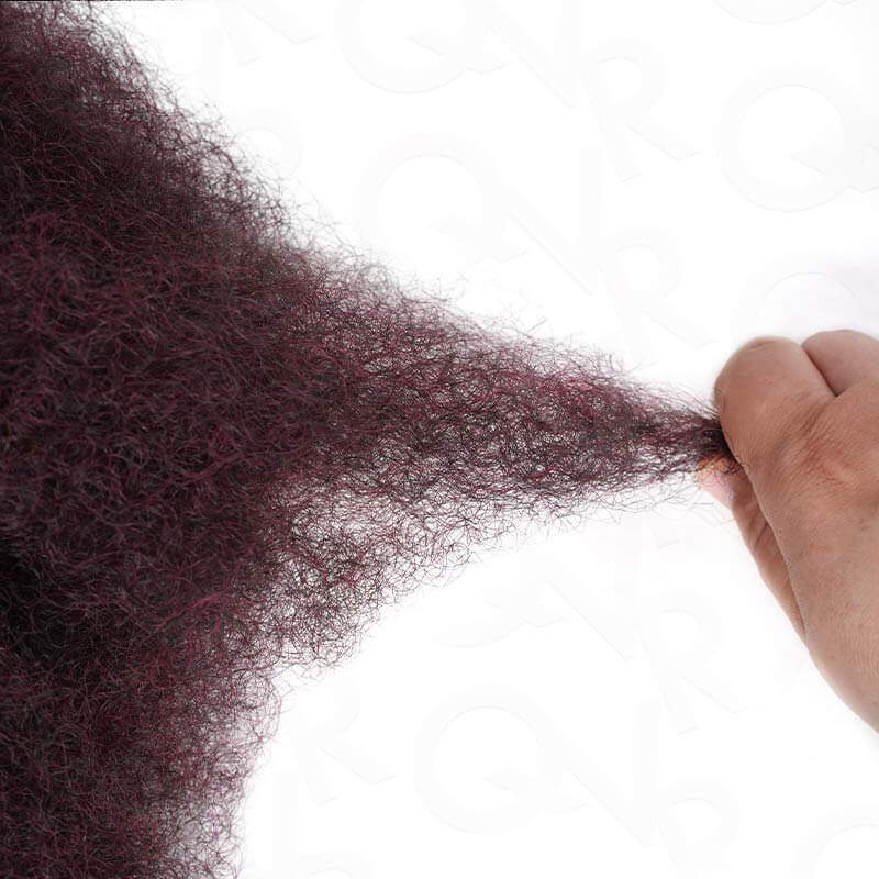 QVR Mix #1B/99J Color Afro Kinky Bulk Human Hair For Braiding Dreadlock Hair