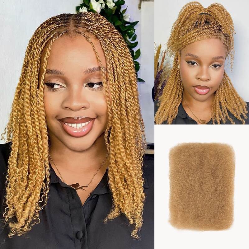 QVR Brazilian Remy Hair Afro kinky Bulk Human Hair For Braiding Dreadlock Hair
