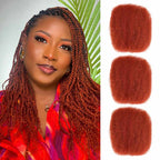 QVR Dark Orange Afro Kinky Bulk Hair Extensions For Braiding Dreadlock Human Hair