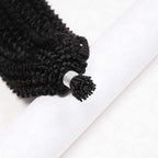 QVR Afro Kinky Curly I Tip Hair Extensions Natural Black Human Hair