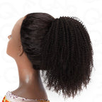 QVR Drawstring Ponytail Extension Burmese Curly Human Hair Ponytail Hairstyle