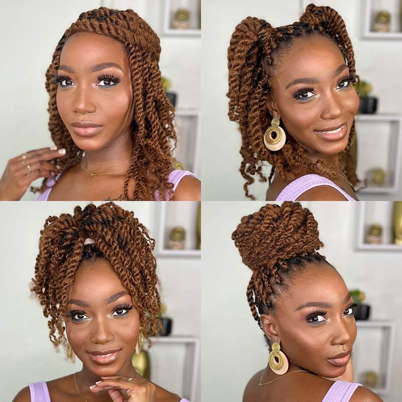 QVR Affordable Afro Kinky Bulk Human Hair Auburn Color For Braiding DreadLock