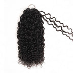 QVR Twist Curly Crochet Hair Natural Black Machine Made Feather Human Hair Extension