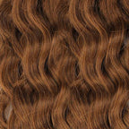 QVR Auburn Brown #30 Crochet Hair Water Wave Machine Made Feather Human Hair Extension