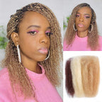 QVR 3 In 1 Afro Kinky Bulk Three Colors #32/16/613 Human Hair For Braiding Dreadlock Hair