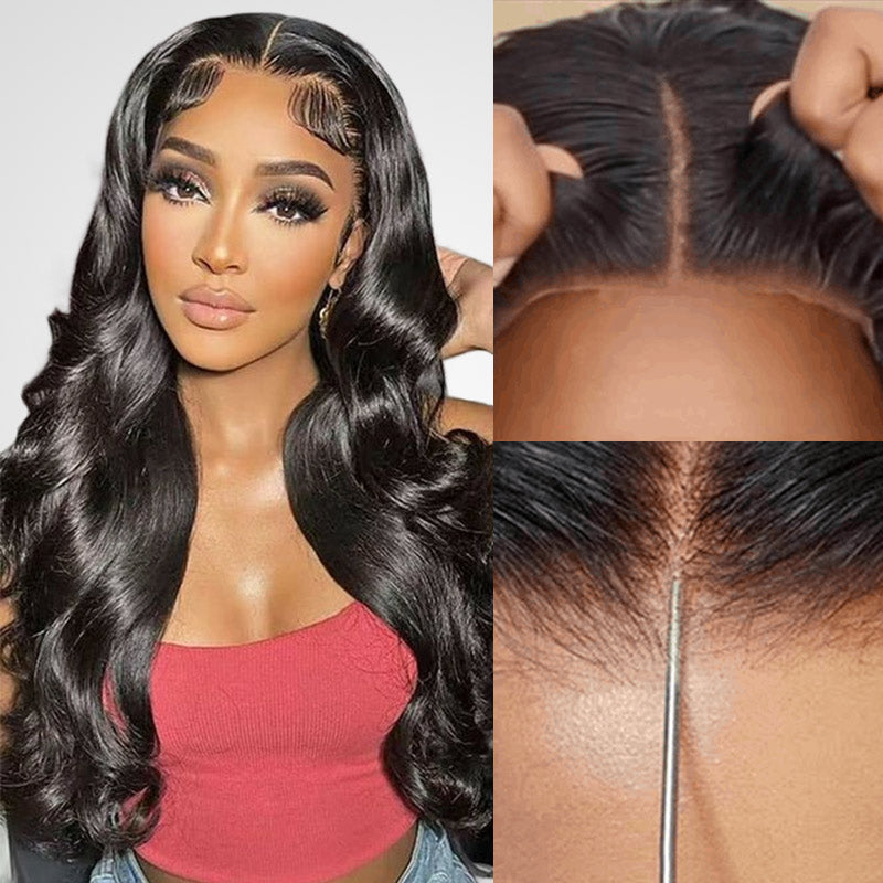 QVR Pre-cut 13x4 Lace Frontal Wigs Wear and Go Wig For Beginners Body Wave With Pre-plucked Hairline