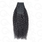 QVR Best 9PCS Weft Clip In Hair Extensions 5PCS Volumizer Ramen Curl Clip In Human Hair