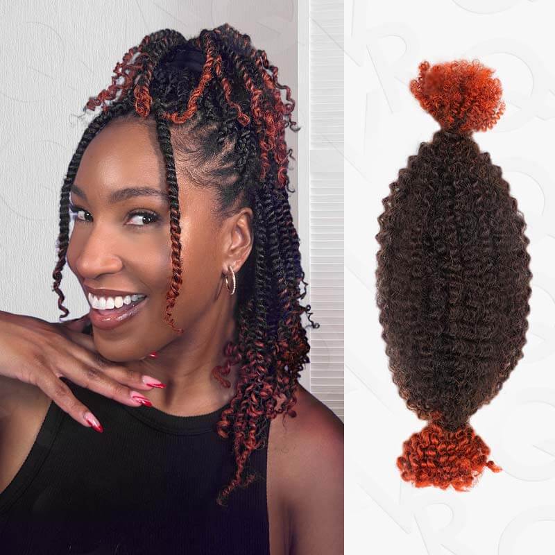 QVR Upgraded Kinky Bulk Natural Black hair 4a/3c Extensions