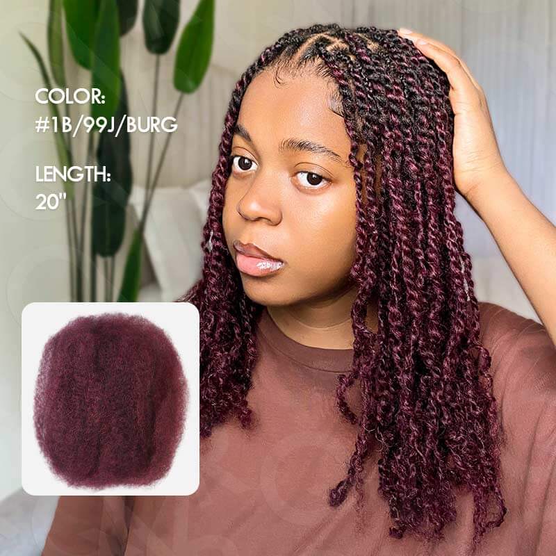QVR Flawless Mini Twist With Soft Afro kinky Bulk Human Hair For Braiding Dreadlock