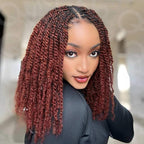 QVR Reddish Brown Color Afro Kinky Bulk Human Hair For Braiding Dreadlock Hair