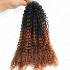 QVR #T1B/30 Crochet Hair Small Kinky Curly Machine Made Feather Human Hair Extension