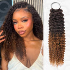 QVR #T2/30 Crochet Hair Water Wave Machine Made Feather Human Hair Extension