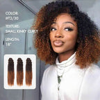 QVR Lightweight T2/30 Color Small Kinky Curly Feather Crochet Braid Human Hair Extension