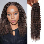 QVR Dark Brown #4 Crochet Hair Small Kinky Curly Machine Made Feather Human Hair Extension