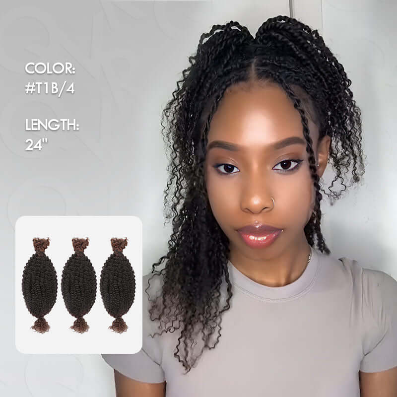 QVR Ombre Spring Twist Hair T1B/4 Color Type 3C 4A Hair Extensions