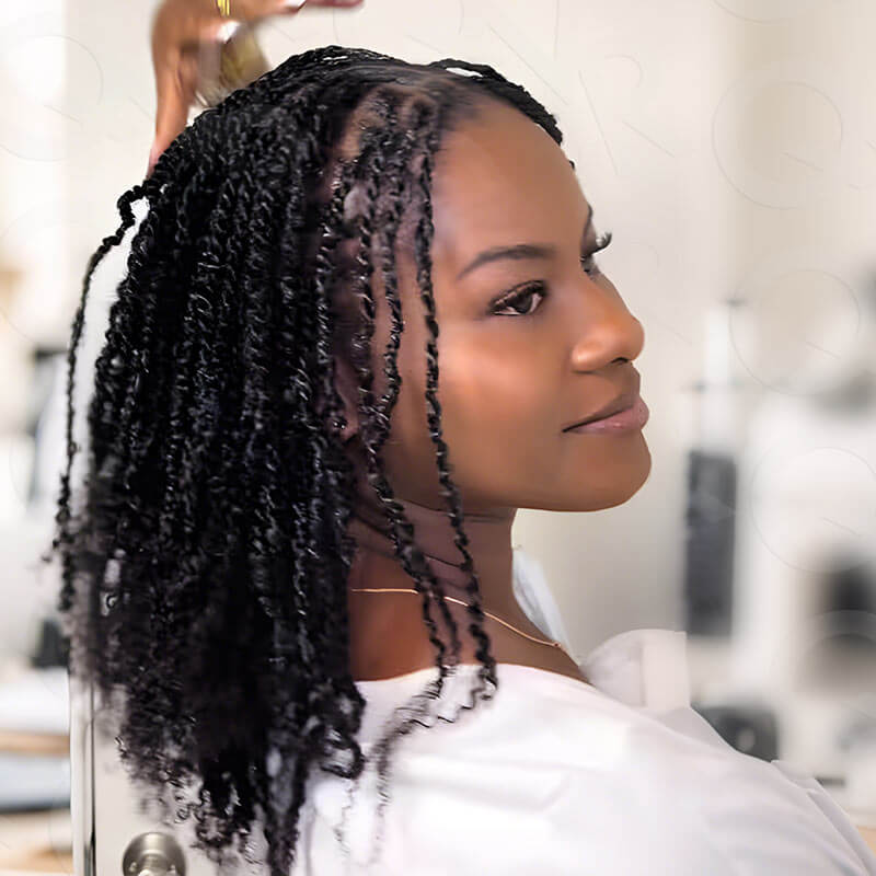 QVR Upgraded Kinky Bulk Natural Black hair 4a/3c Extensions