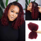 QVR Mix #1B/99J Color Afro Kinky Bulk Human Hair For Braiding Dreadlock Hair