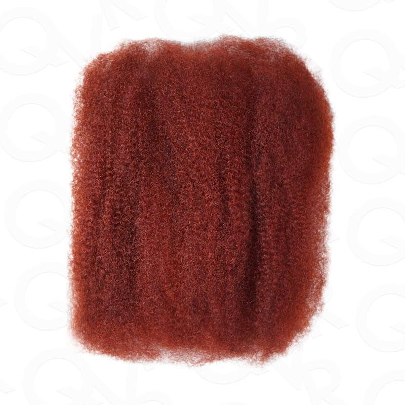 QVR Three Mix Colors Afro Kinky Bulk #1B/99J/Burgundy Human Hair For Braiding Dreadlock Hair