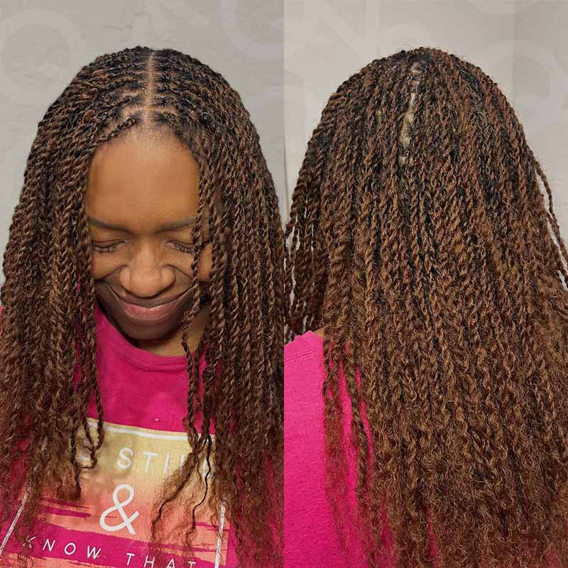 QVR Mixed Color #4/30 Afro Kinky Bulk Highlights #27/30 Human Hair