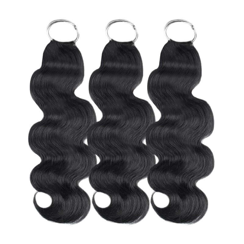 QVR Body Wave Crochet Hair Natural Black Machine Made Feather Human Hair Extension