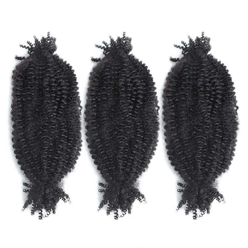 QVR Upgraded Kinky Bulk Natural Black hair 4a/3c Extensions